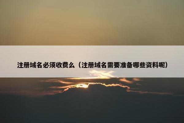 注册域名必须收费么（注册域名需要准备哪些资料呢）