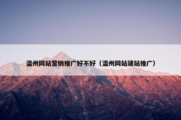 温州网站营销推广好不好（温州网站建站推广）