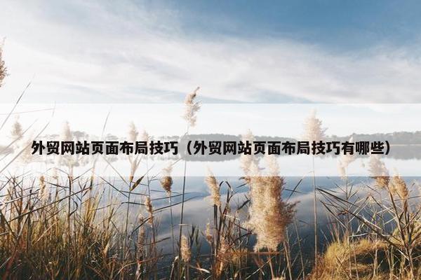 外贸网站页面布局技巧（外贸网站页面布局技巧有哪些）