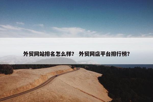 外贸网站排名怎么样？ 外贸网店平台排行榜？