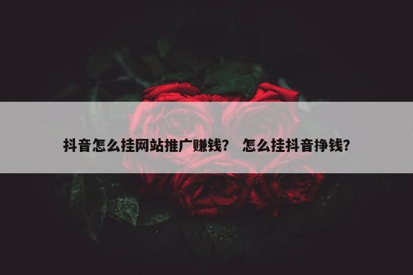 抖音怎么挂网站推广赚钱？ 怎么挂抖音挣钱？