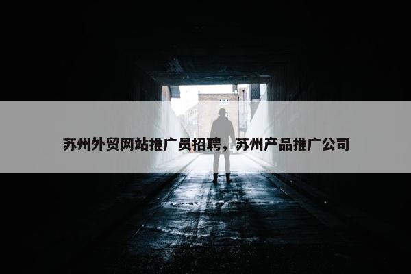 苏州外贸网站推广员招聘，苏州产品推广公司