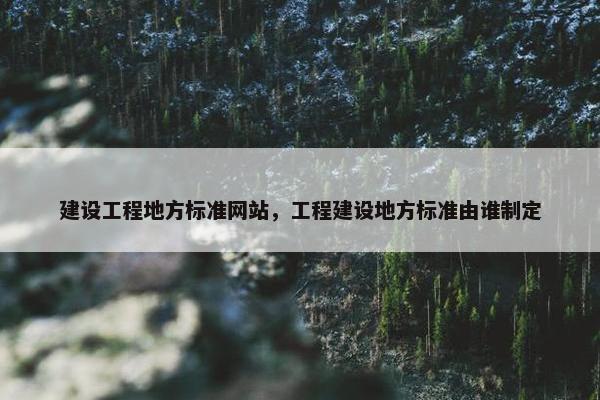 建设工程地方标准网站，工程建设地方标准由谁制定