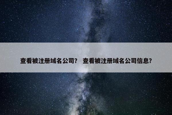 查看被注册域名公司？ 查看被注册域名公司信息？