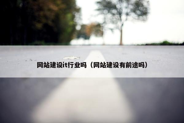 网站建设it行业吗（网站建设有前途吗）