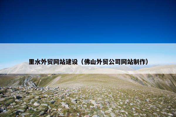 里水外贸网站建设（佛山外贸公司网站制作）