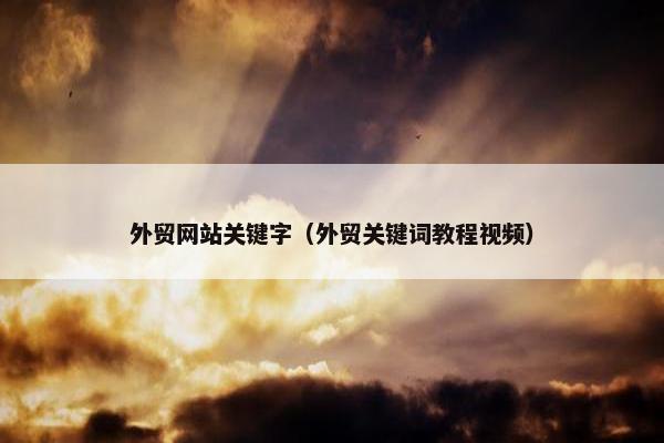 外贸网站关键字（外贸关键词教程视频）