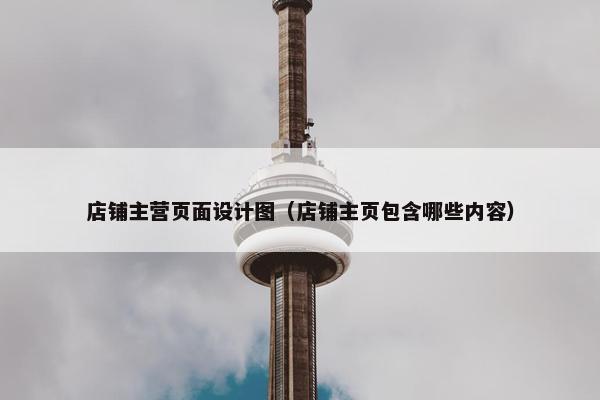 店铺主营页面设计图（店铺主页包含哪些内容）