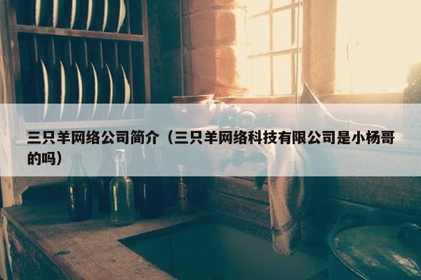 三只羊网络公司简介（三只羊网络科技有限公司是小杨哥的吗）