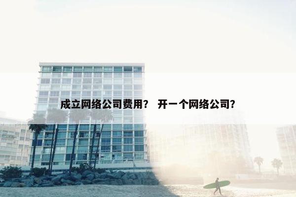 成立网络公司费用？ 开一个网络公司？