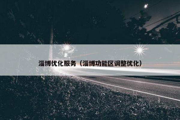 淄博优化服务（淄博功能区调整优化）