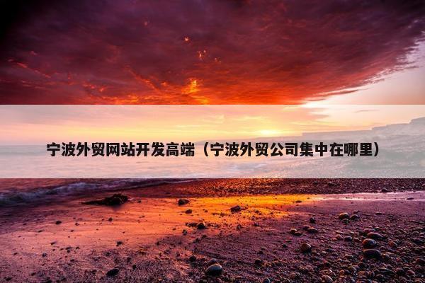 宁波外贸网站开发高端（宁波外贸公司集中在哪里）