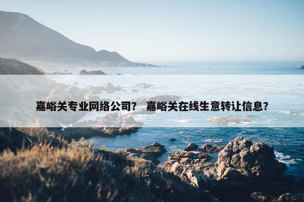 嘉峪关专业网络公司？ 嘉峪关在线生意转让信息？