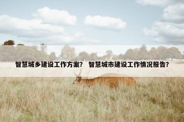智慧城乡建设工作方案？ 智慧城市建设工作情况报告？