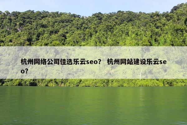 杭州网络公司佳选乐云seo？ 杭州网站建设乐云seo？