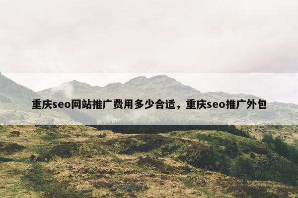 重庆seo网站推广费用多少合适，重庆seo推广外包