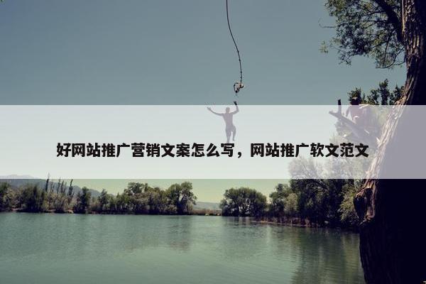 好网站推广营销文案怎么写，网站推广软文范文