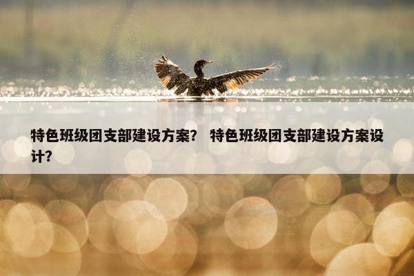 特色班级团支部建设方案？ 特色班级团支部建设方案设计？