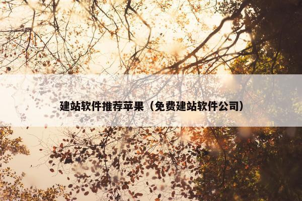 建站软件推荐苹果（免费建站软件公司）
