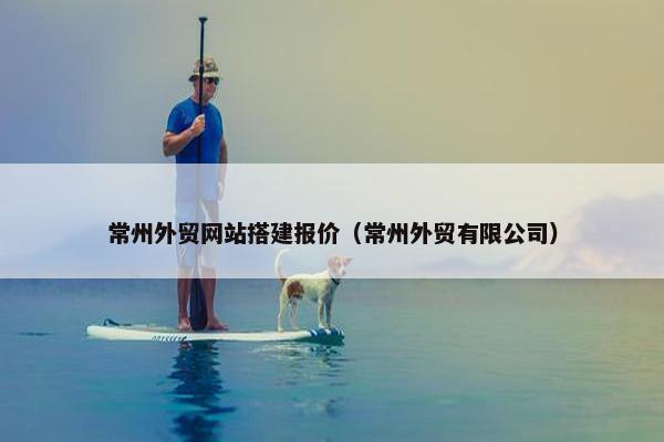 常州外贸网站搭建报价（常州外贸有限公司）