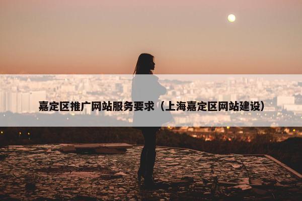嘉定区推广网站服务要求（上海嘉定区网站建设）