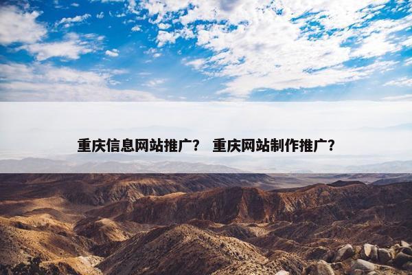 重庆信息网站推广？ 重庆网站制作推广？