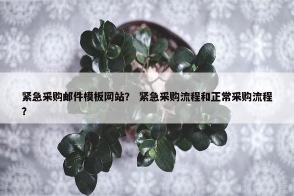 紧急采购邮件模板网站？ 紧急采购流程和正常采购流程？