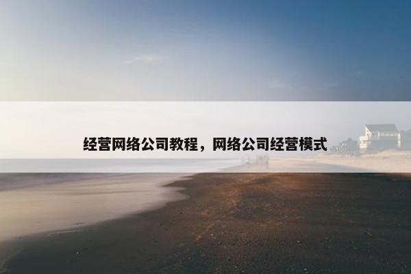 经营网络公司教程，网络公司经营模式
