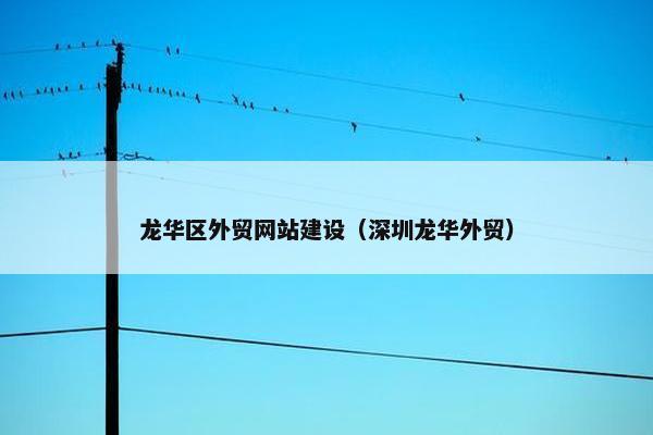龙华区外贸网站建设（深圳龙华外贸）