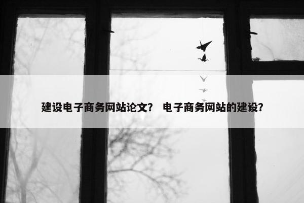 建设电子商务网站论文？ 电子商务网站的建设？