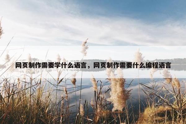 网页制作需要学什么语言，网页制作需要什么编程语言