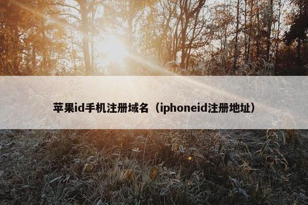 苹果id手机注册域名（iphoneid注册地址）