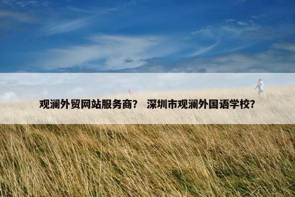 观澜外贸网站服务商？ 深圳市观澜外国语学校？