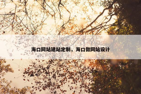 海口网站建站定制，海口做网站设计