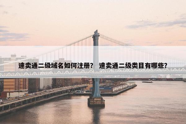 速卖通二级域名如何注册？ 速卖通二级类目有哪些？