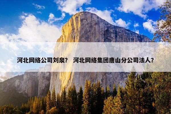 河北网络公司刘泉？ 河北网络集团唐山分公司法人？