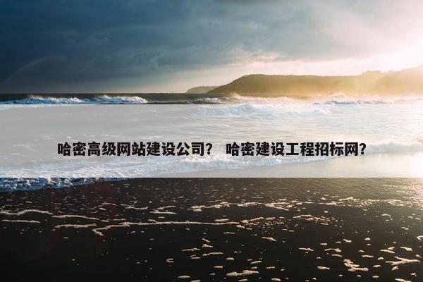 哈密高级网站建设公司？ 哈密建设工程招标网？