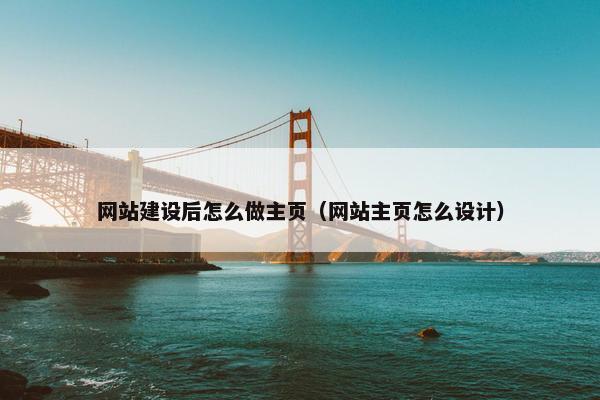 网站建设后怎么做主页（网站主页怎么设计）