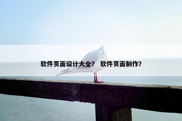 软件页面设计大全？ 软件页面制作？