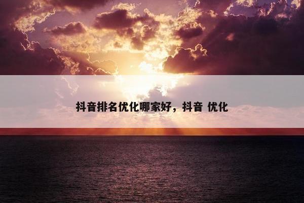 抖音排名优化哪家好，抖音 优化