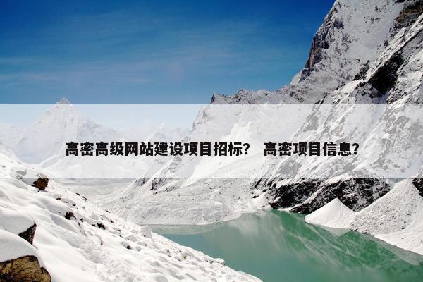 高密高级网站建设项目招标？ 高密项目信息？