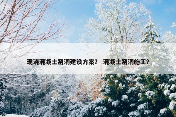 现浇混凝土窑洞建设方案？ 混凝土窑洞施工？
