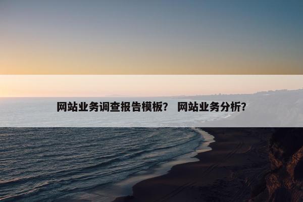 网站业务调查报告模板？ 网站业务分析？