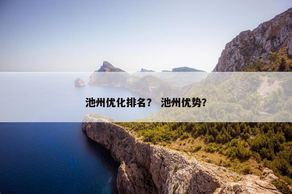池州优化排名？ 池州优势？