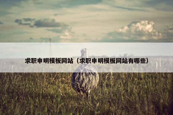 求职申明模板网站（求职申明模板网站有哪些）
