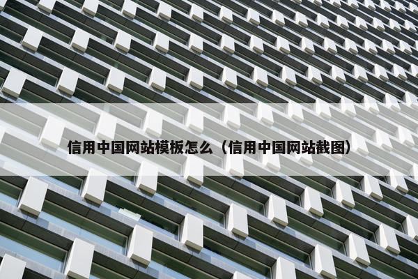 信用中国网站模板怎么（信用中国网站截图）