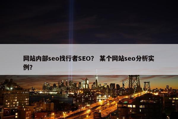 网站内部seo找行者SEO？ 某个网站seo分析实例？