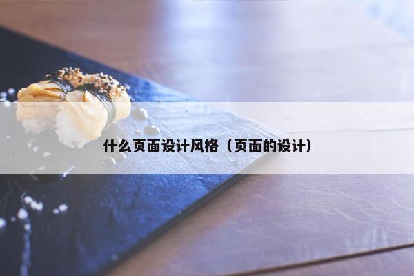 什么页面设计风格（页面的设计）