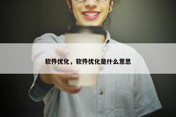 软件优化，软件优化是什么意思