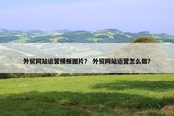 外贸网站运营模板图片？ 外贸网站运营怎么做？
